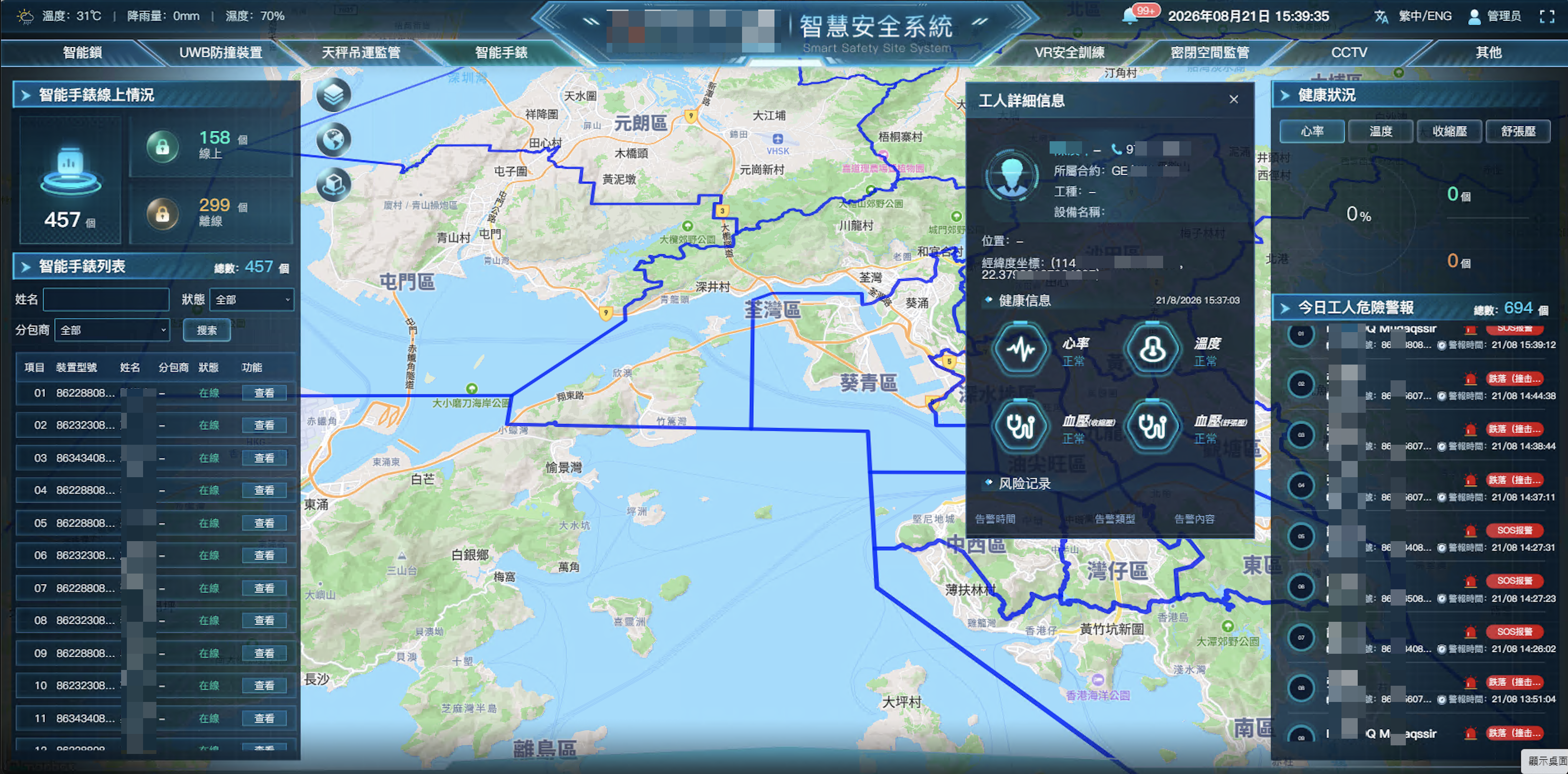 香港某智慧水务安全监管平台项目界面