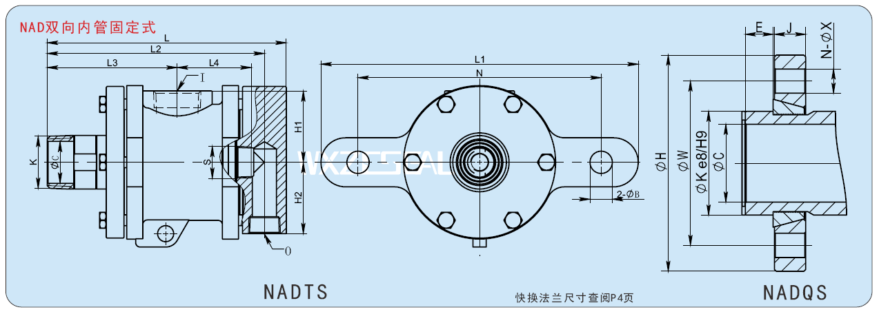 NAD型双球面蒸汽旋转接头-双向固定