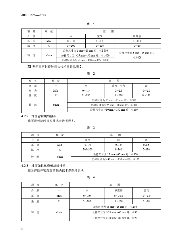 旋转接头行业标准9