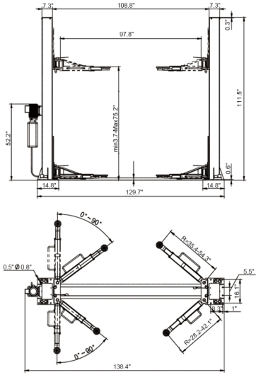 QJY4.0-D-MANUALTWOSIDERELEASELIFTQJY4.0-D尺寸图-MANUALTWOSIDERELEASELIFTQJY4.0-D尺寸图英寸