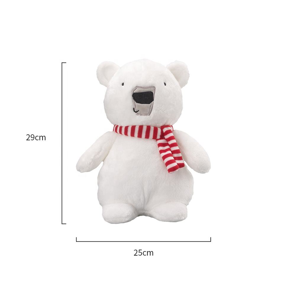 OEMSoftBearCustomPlushWhiteToyBearwithRedScarfPolarBear2