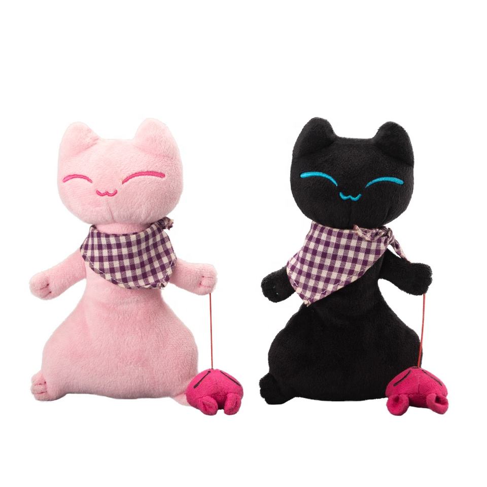 OsosdePelucheKawaiiPlushCatCustomBlackandPinkCatPlush3