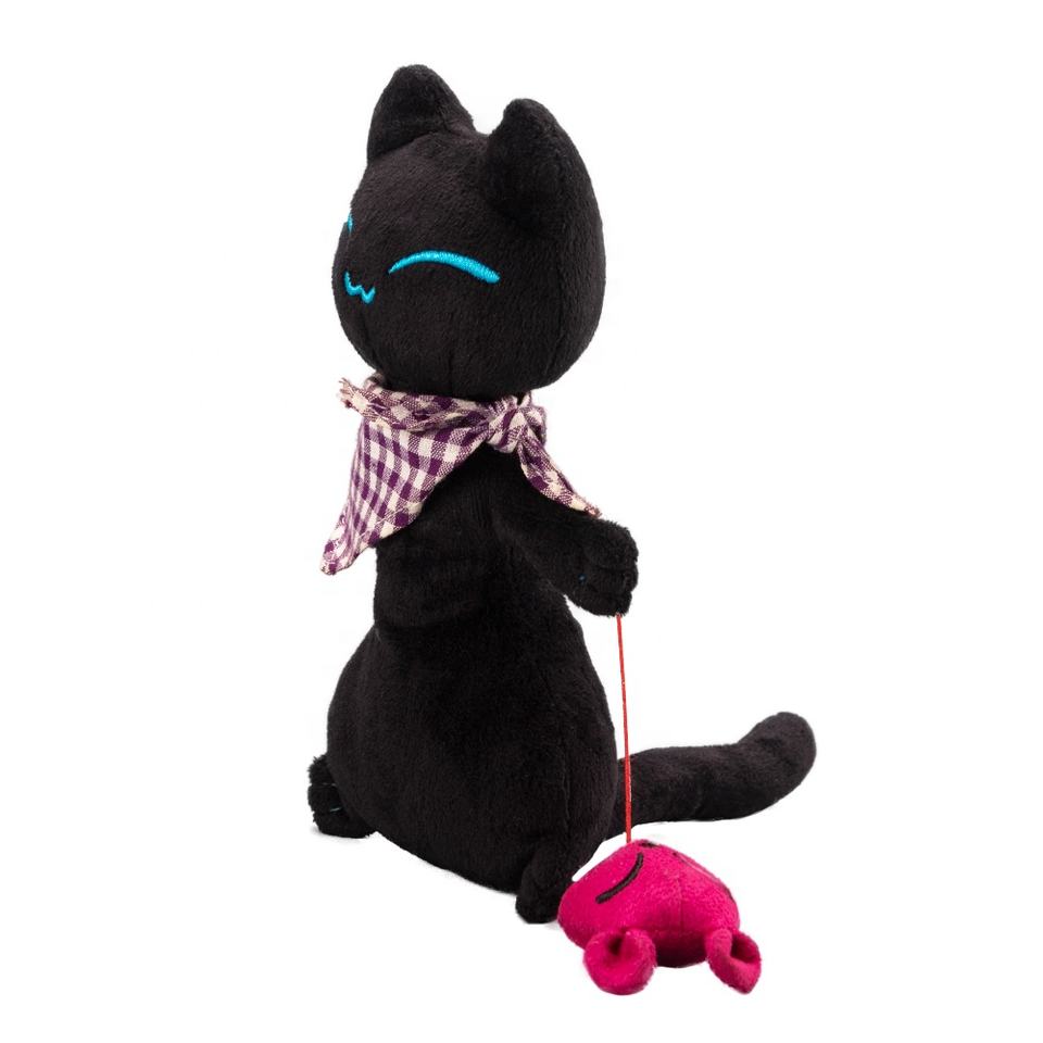 OsosdePelucheKawaiiPlushCatCustomBlackandPinkCatPlush4