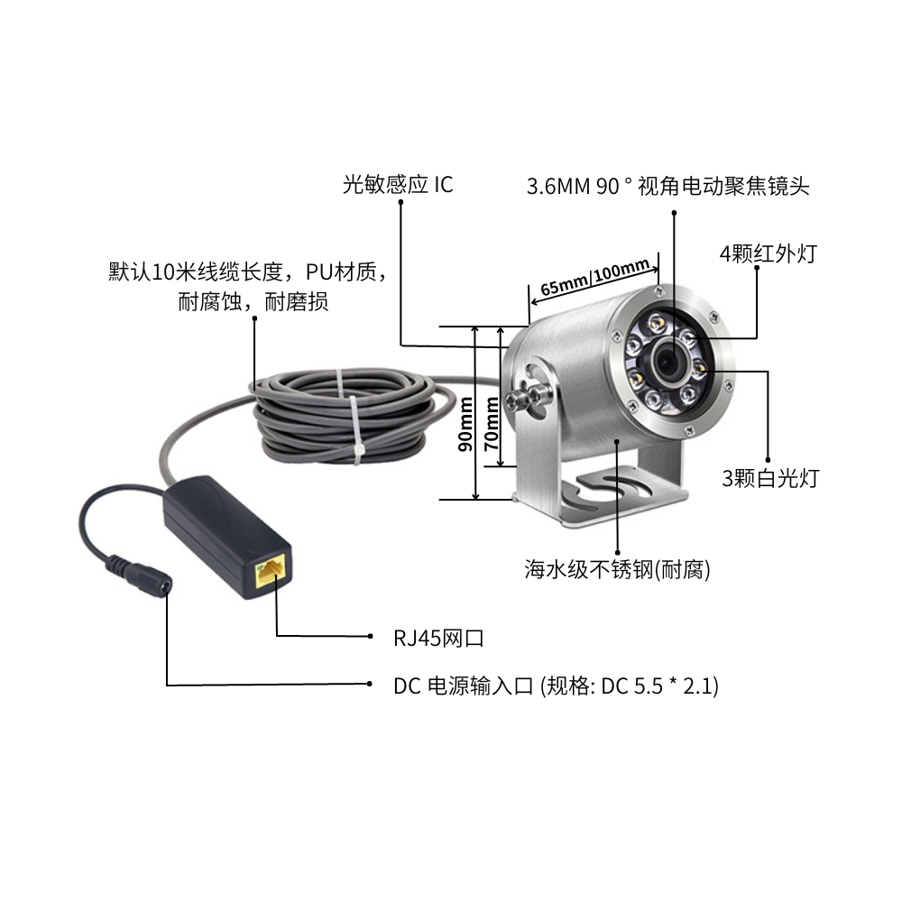 3.6mm镜头尺寸