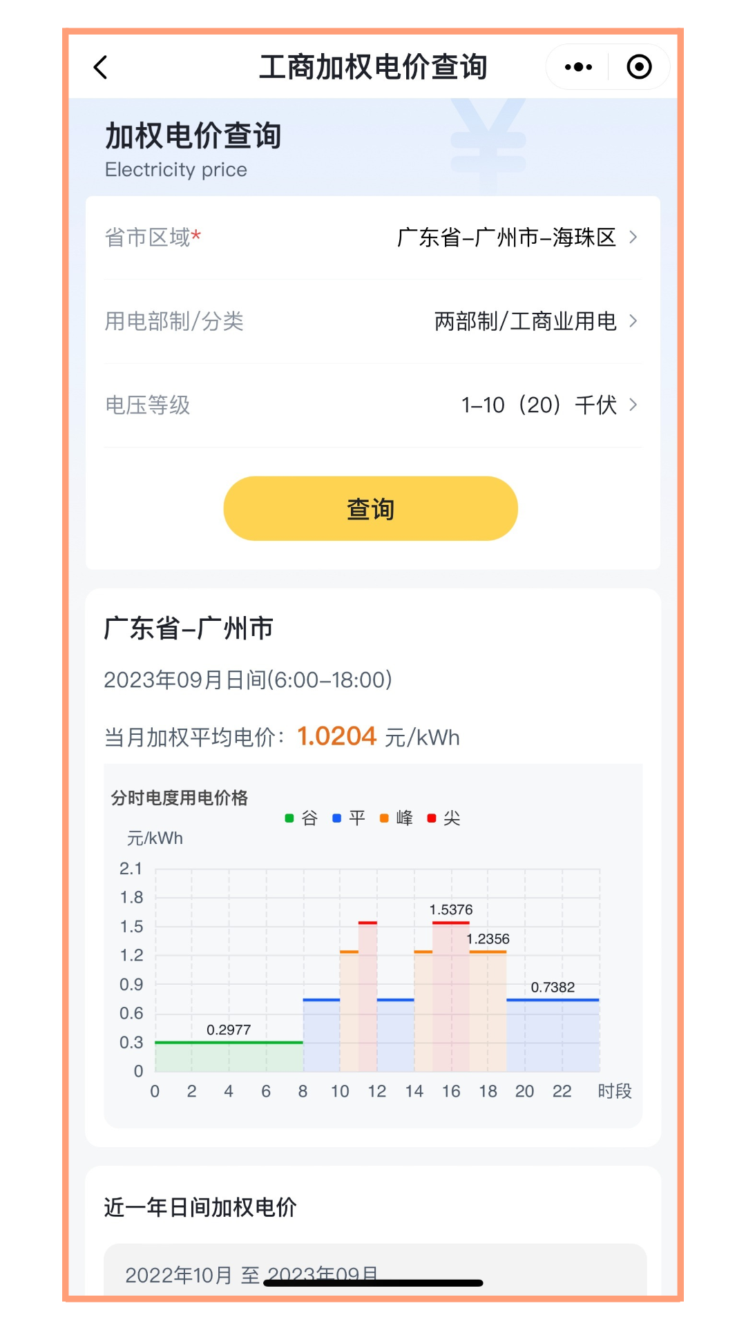 工商业电价查询
