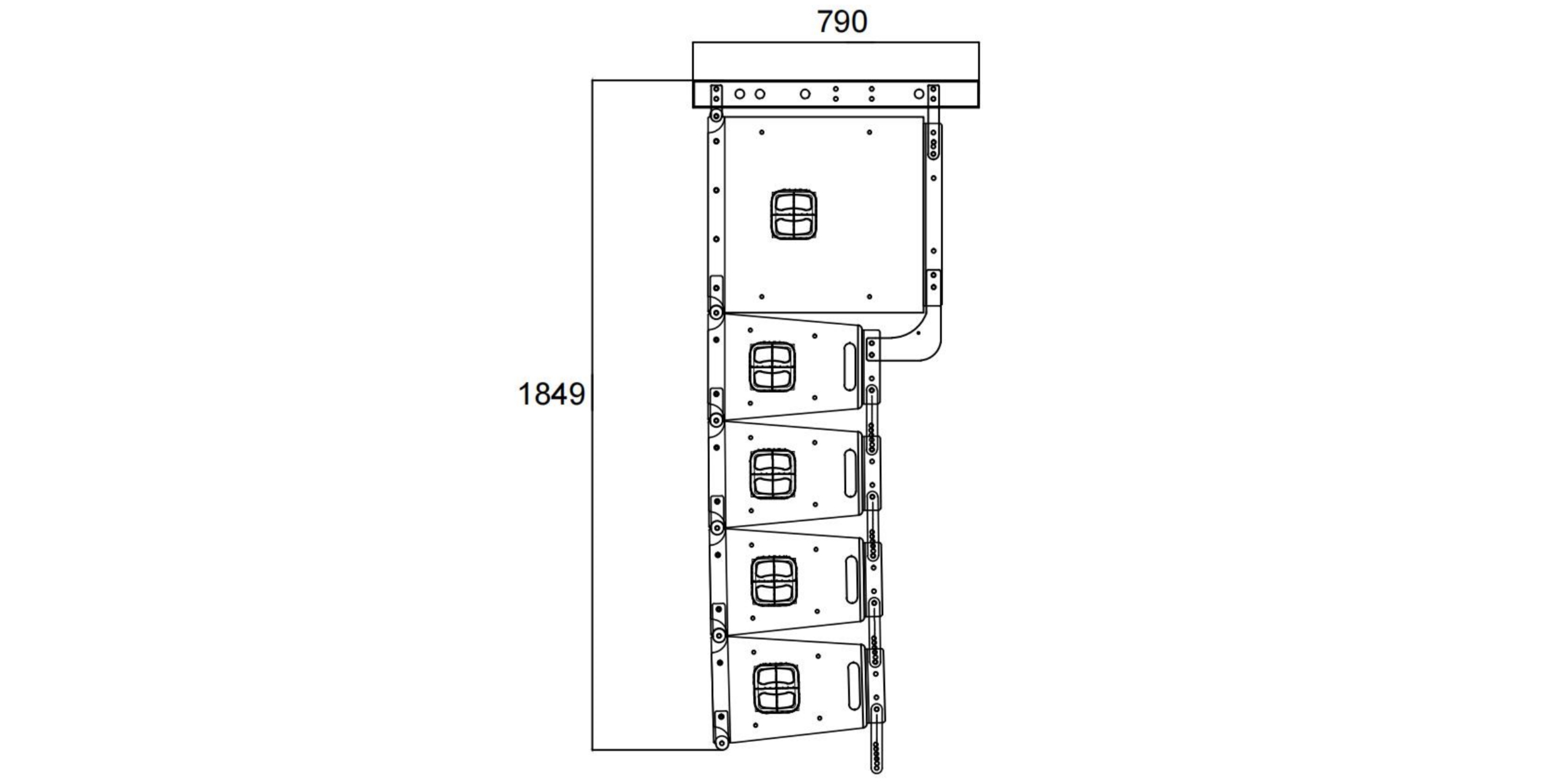 单10寸线阵尺寸图-组合图