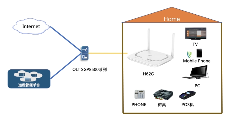 B3110数据型GPON ONT设备组网应用