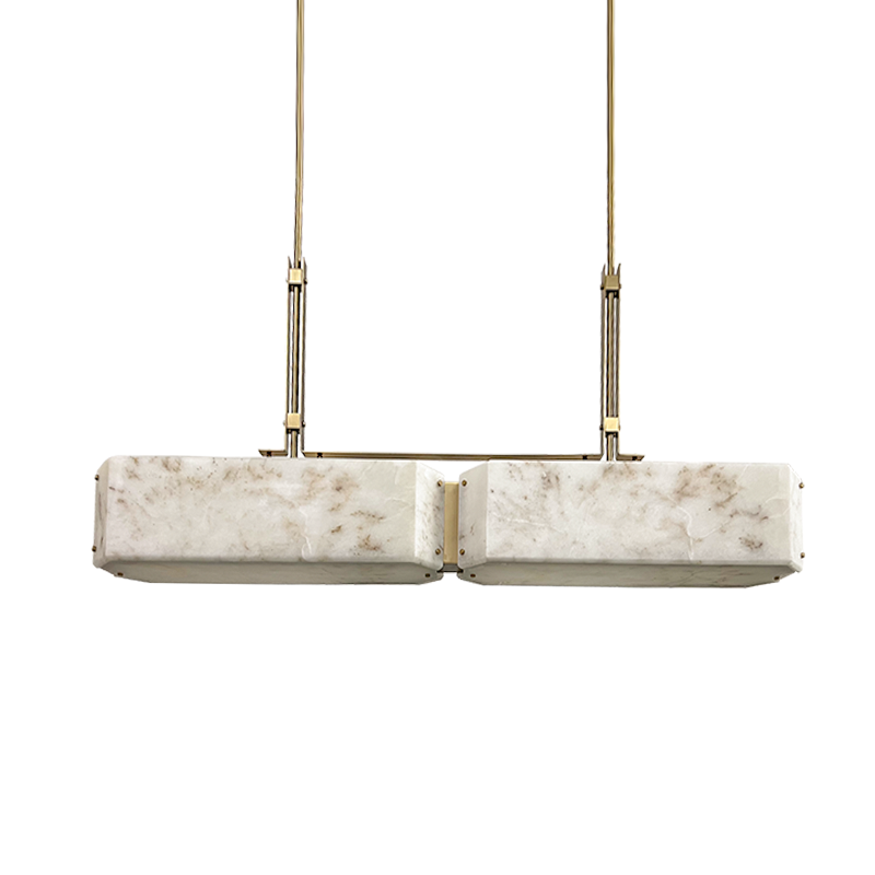 CH-0047-CH-00472rectangularmarblechandeliers光士艺术灯具双矩形云石吊灯设计师定制非标灯具工厂-2