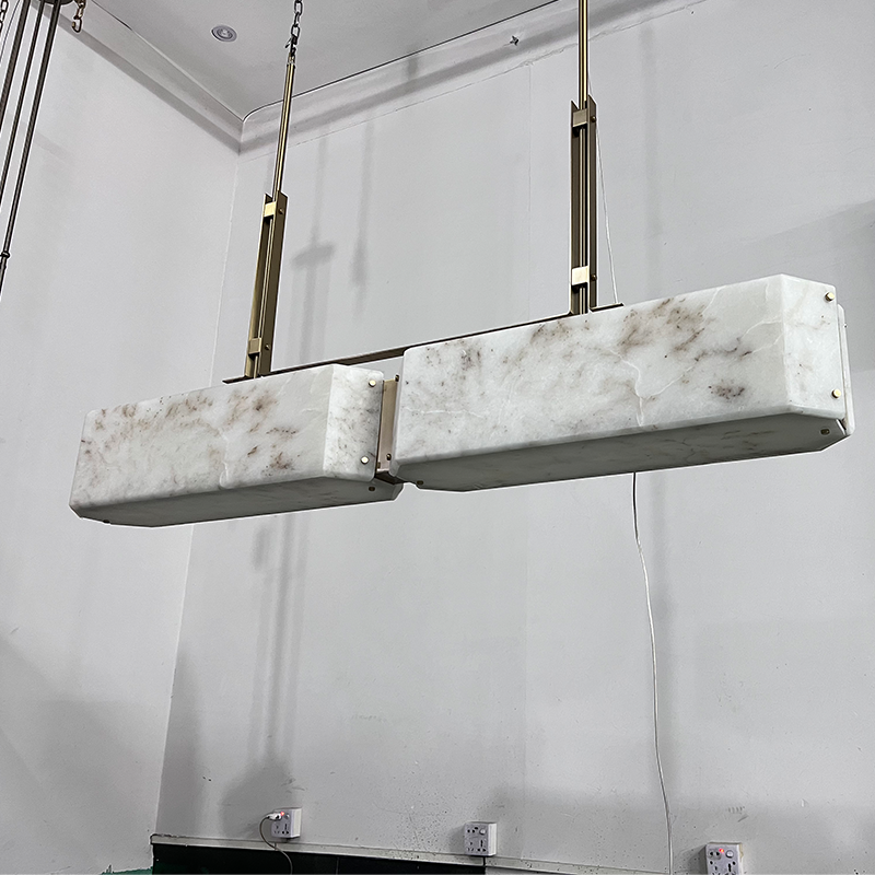 CH-0047-CH-00472rectangularmarblechandeliers光士艺术灯具双矩形云石吊灯设计师定制非标灯具工厂-3