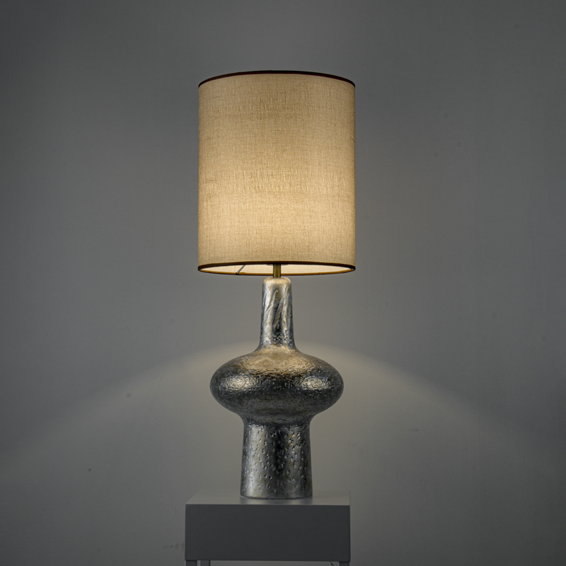 DL-0145-EchoClayTableLamp·EtchedSilverSkin雕纹银釉台灯中古台灯DL-0145-3