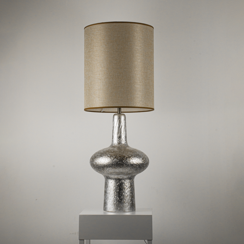 DL-0145-EchoClayTableLamp·EtchedSilverSkin雕纹银釉台灯中古台灯DL-0145-4