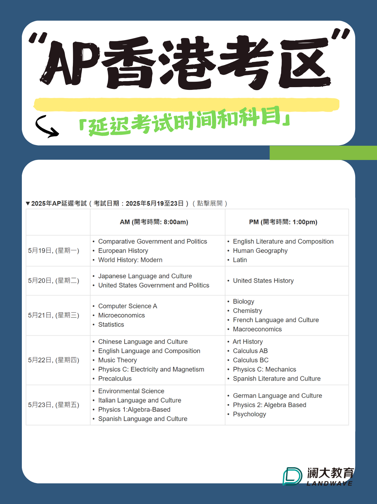 2025年AP考试中国香港考区攻略