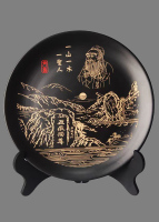 山水圣人陶盘