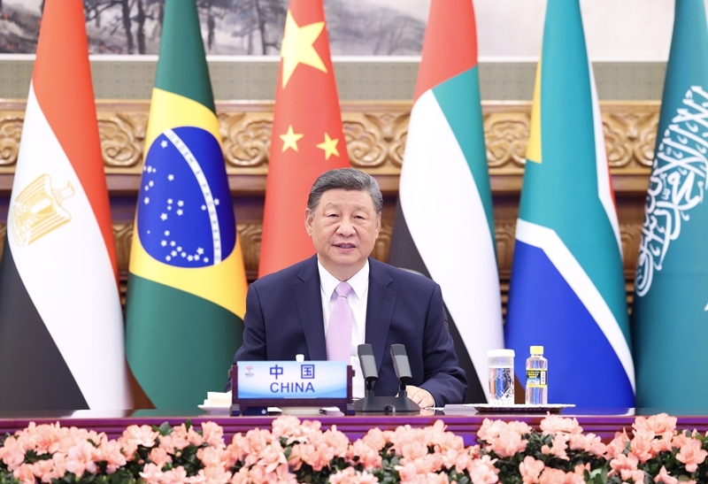   9月8日晚，国家主席习近平出席金砖国家领导人线上峰会，并发表题为《团结合作　砥砺前行》的重要讲话。