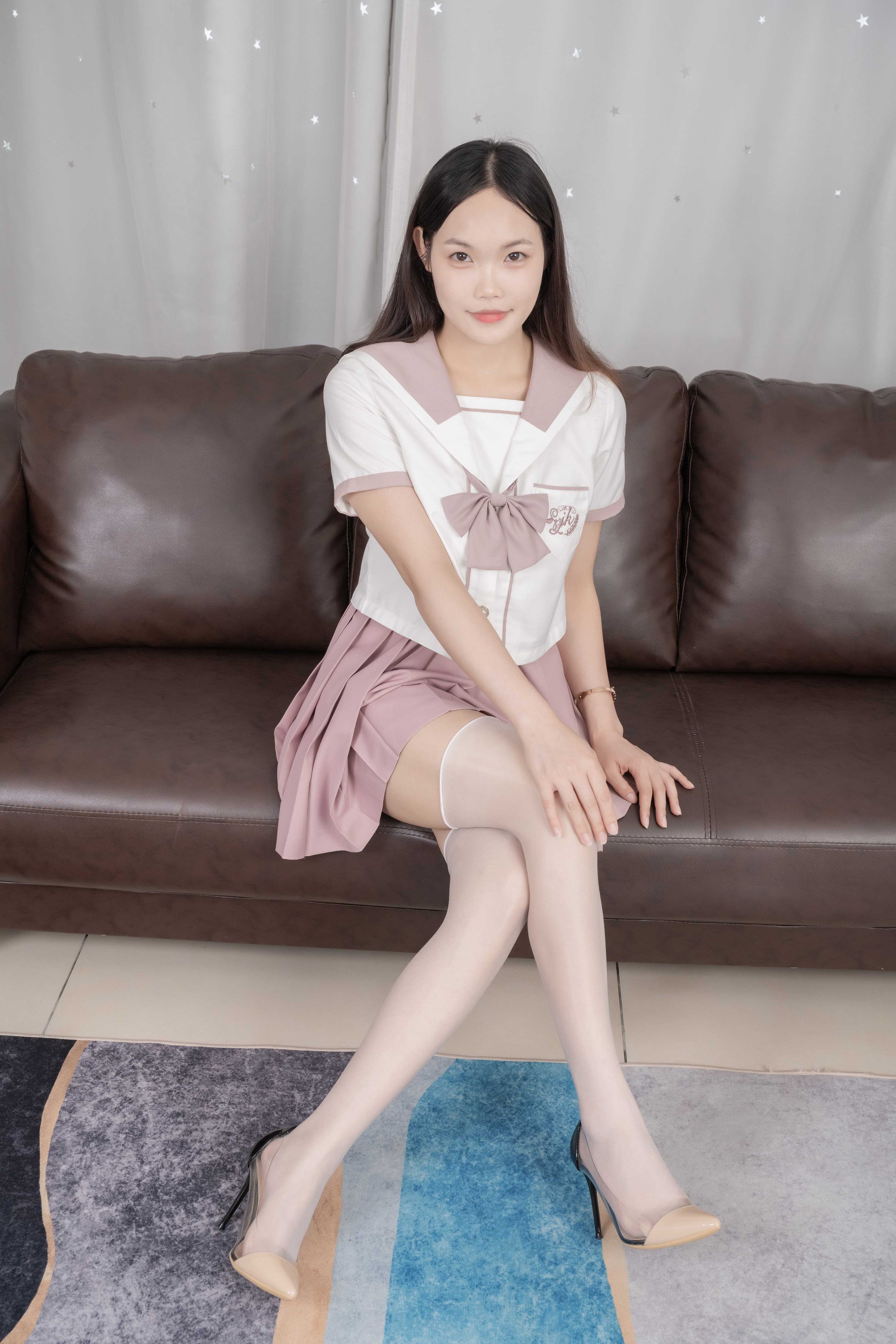 ssa白色JK制服穿搭珞樱丝袜淘宝产品图