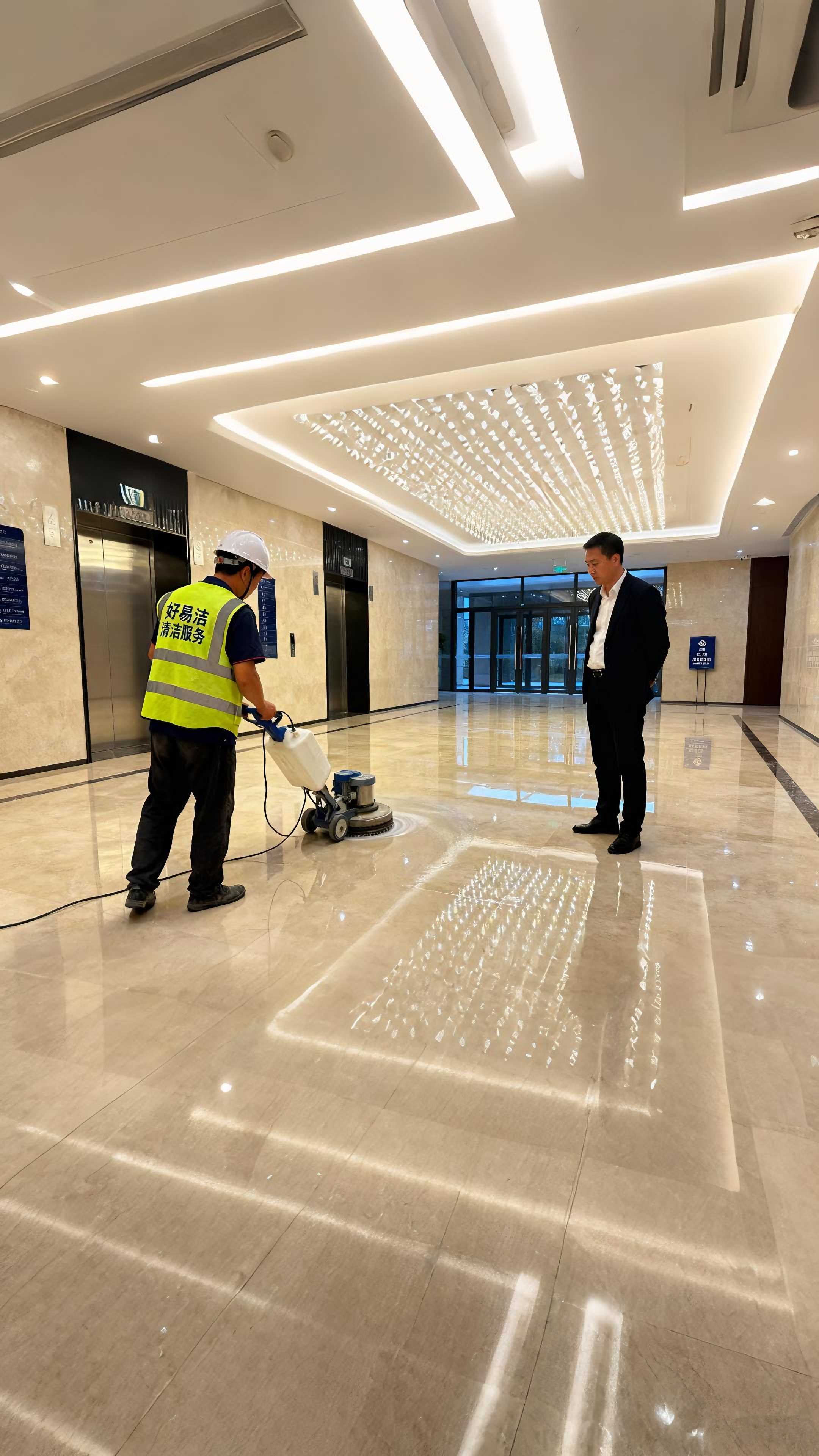 酒店大厅地面抛光打蜡