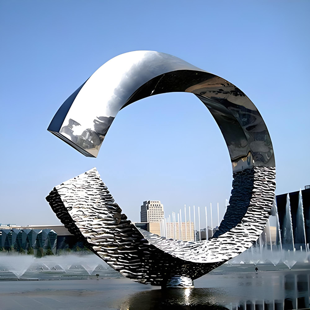不锈钢雕塑定做 圆环雕塑制作 水景雕塑广场雕塑户外雕塑