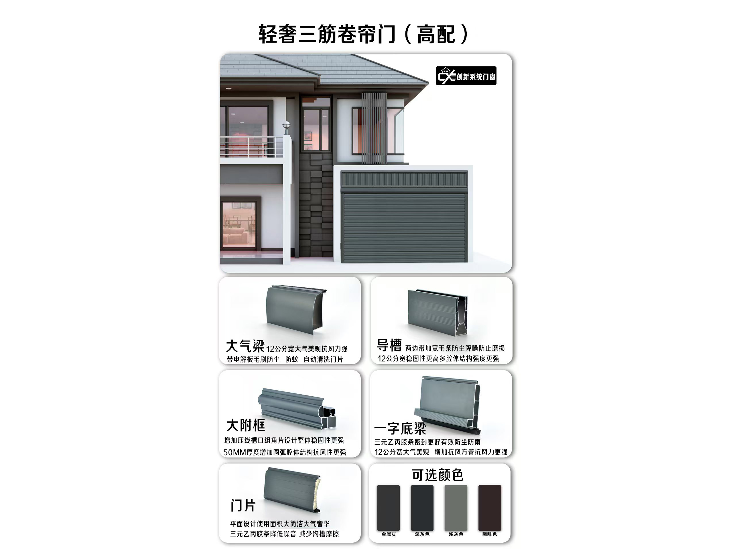 轻奢三筋卷帘门-高配