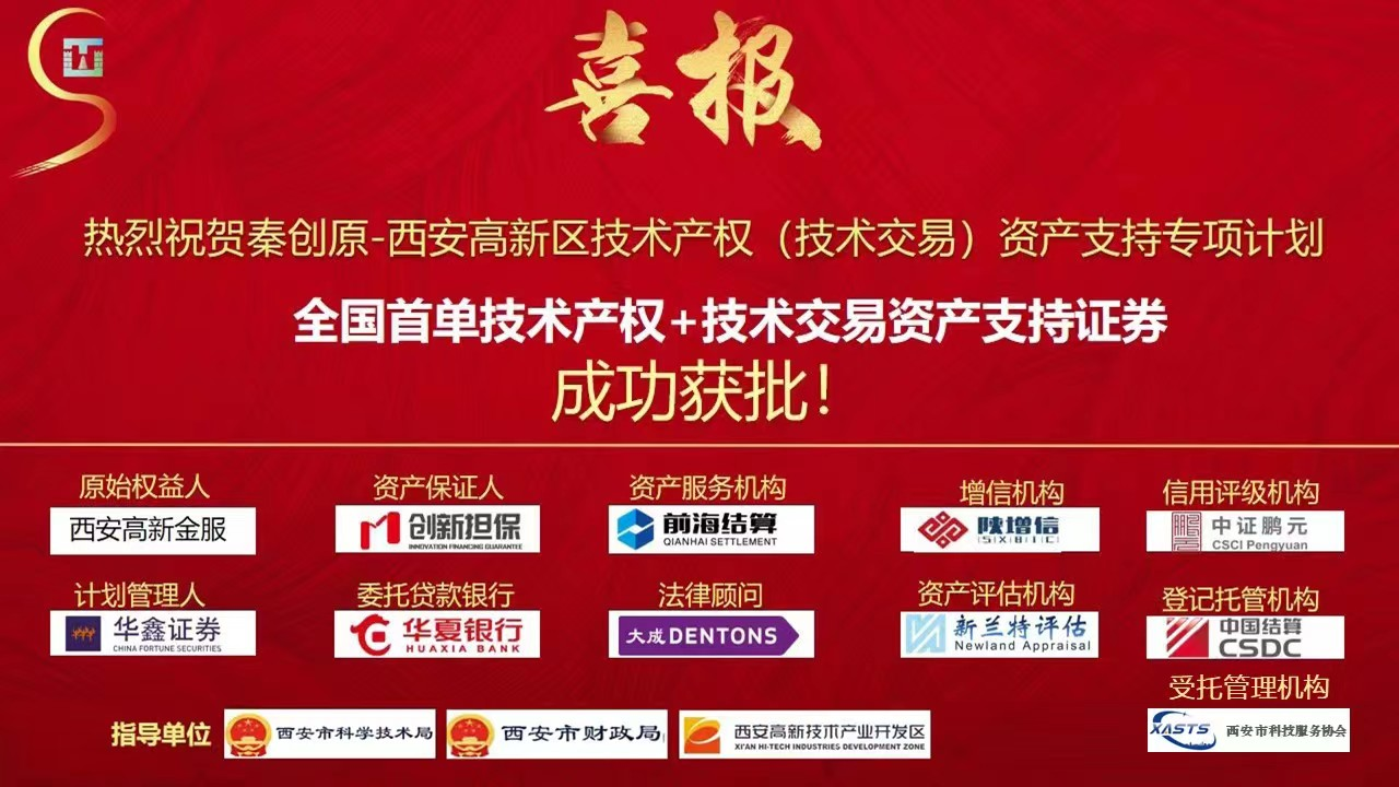 西安市国内首单技术产权（技术交易）资产证券化项目获批