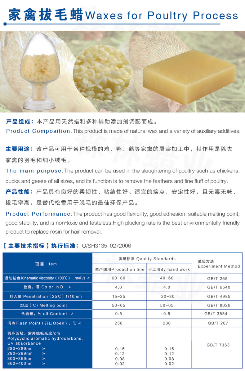 家禽拔毛蜡