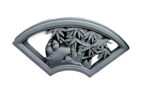 镂空扇形竹砖雕