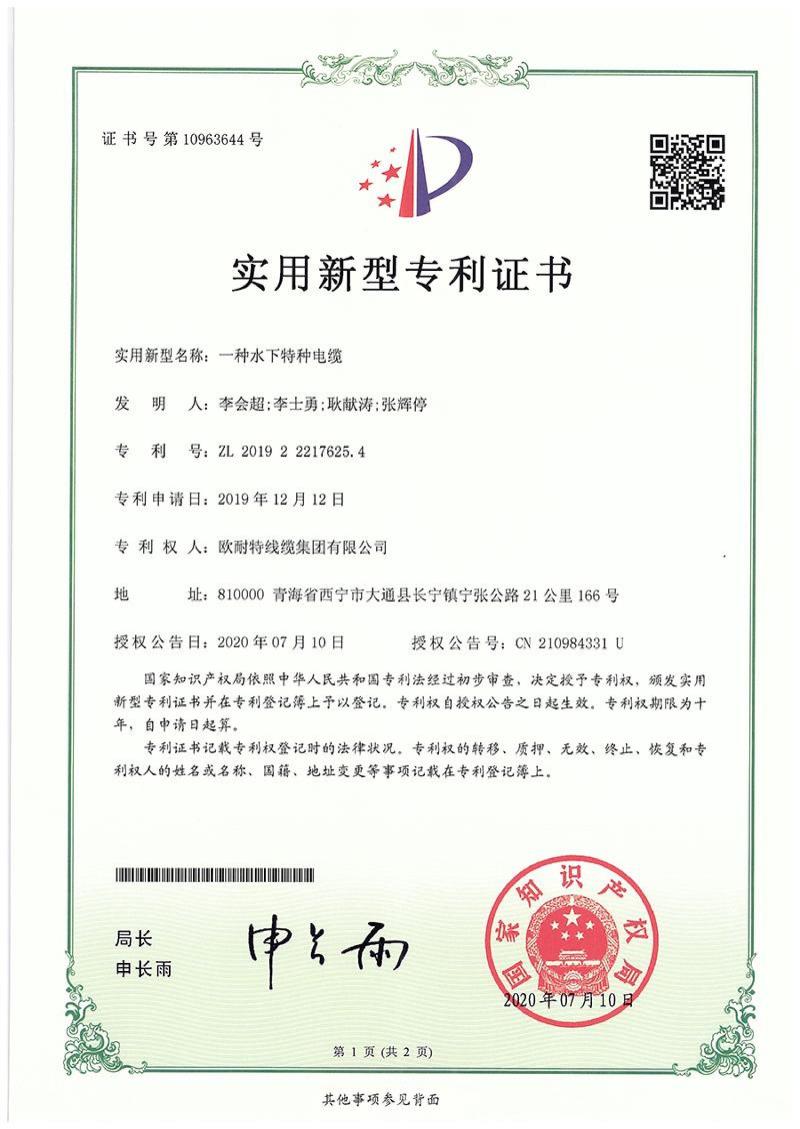 一种水下特种电缆