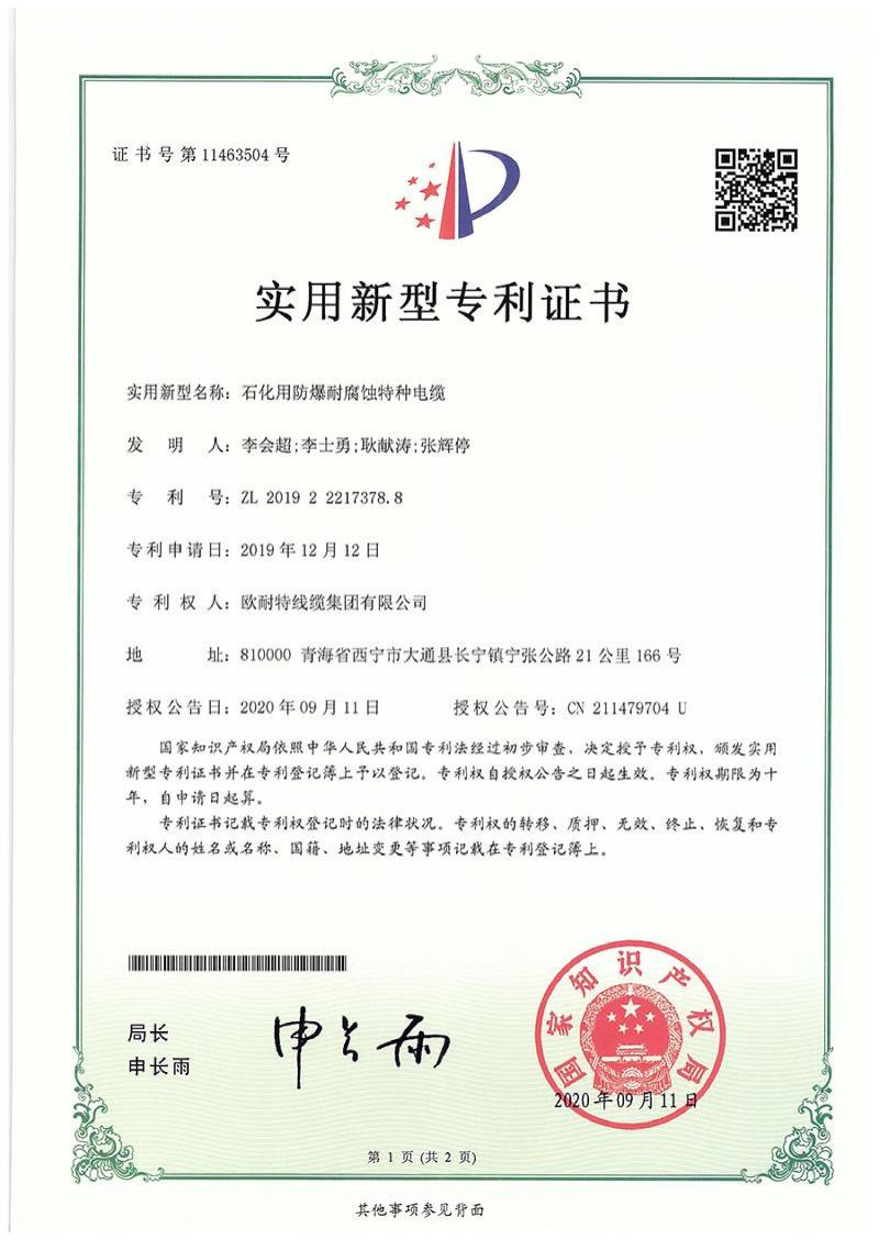 石化用防爆耐腐蚀特种电缆