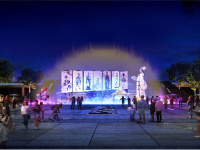 3水幕电影：以水雾为载体，用投影的方式