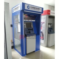 建行推拉门灯箱大堂银亭安装