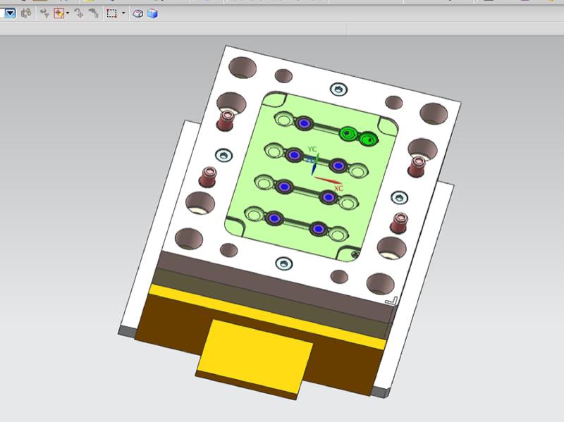 洗洁精翻盖旋牙模具后模设计图
