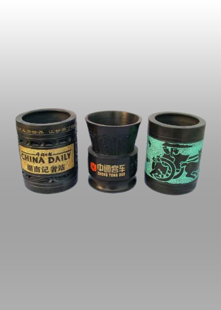 黑陶笔筒定制款