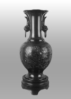 龙山黑陶龙凤花瓶