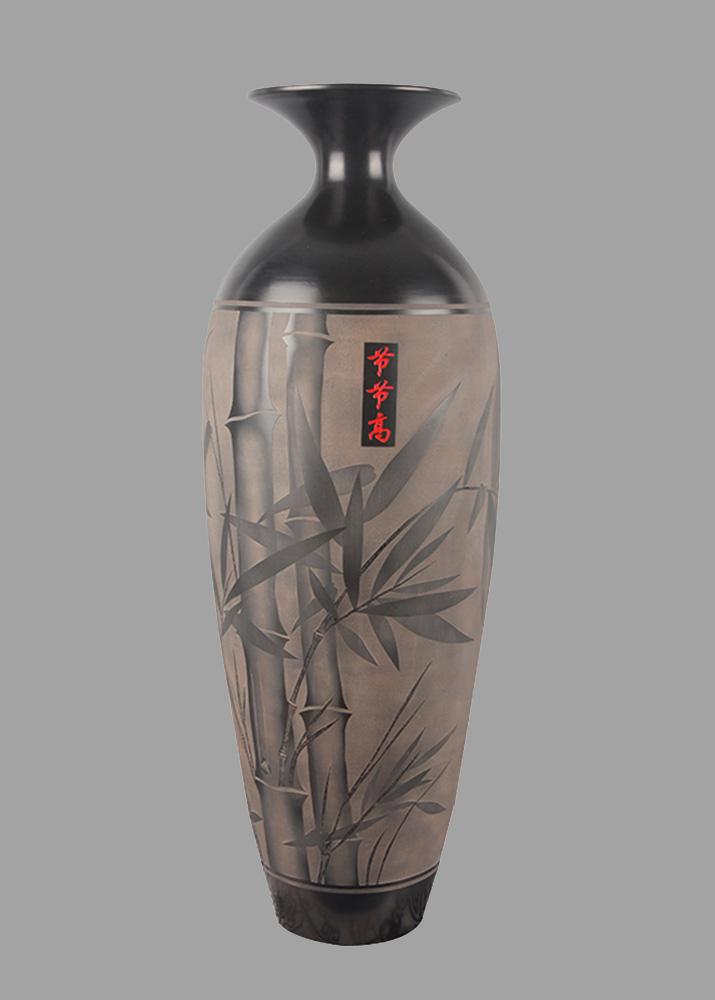龙山黑陶花瓶工艺品