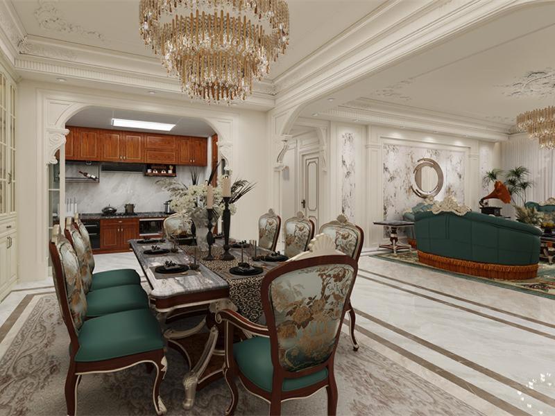 法式古典-客餐厨效果设计鉴赏-2-