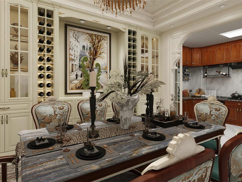 法式古典-客餐厨效果设计鉴赏-6-