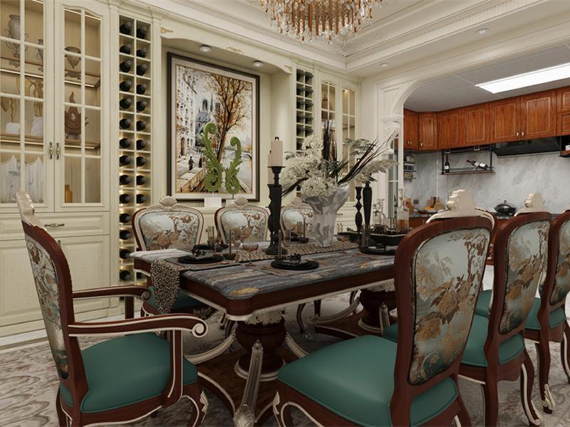 法式古典-客餐厨效果设计鉴赏-7-