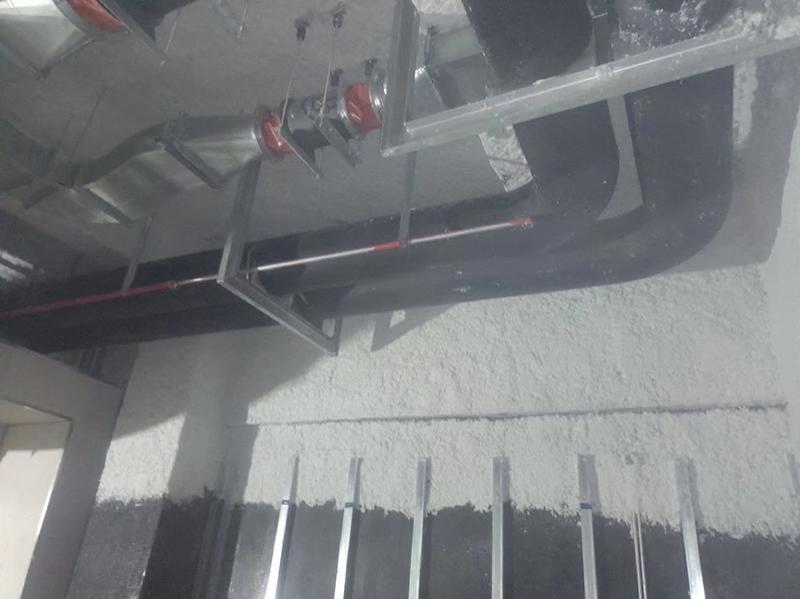 无机纤维喷涂施工2