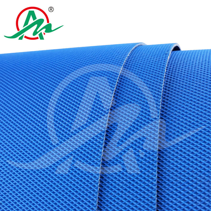 蓝色钻石纹食品PU输送带2