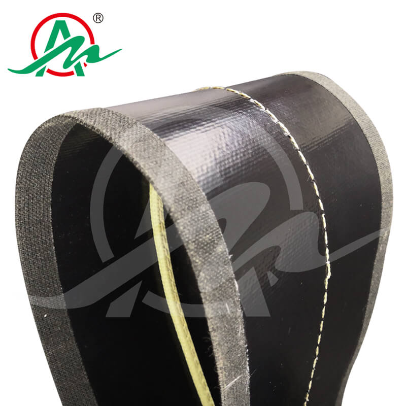 耐260度高温铁氟龙输送带包边加导条3