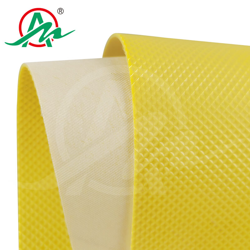 黄色钻石纹食品级PU输送带3