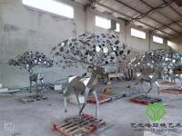 不锈钢梅花鹿吉林长春市生态城新城售楼处2022.12.8