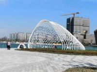 常州云湖小镇不锈钢景观廊架安装完成效果