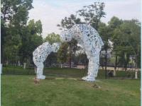 绍兴柯桥文化馆不锈钢锻造镂空雕塑