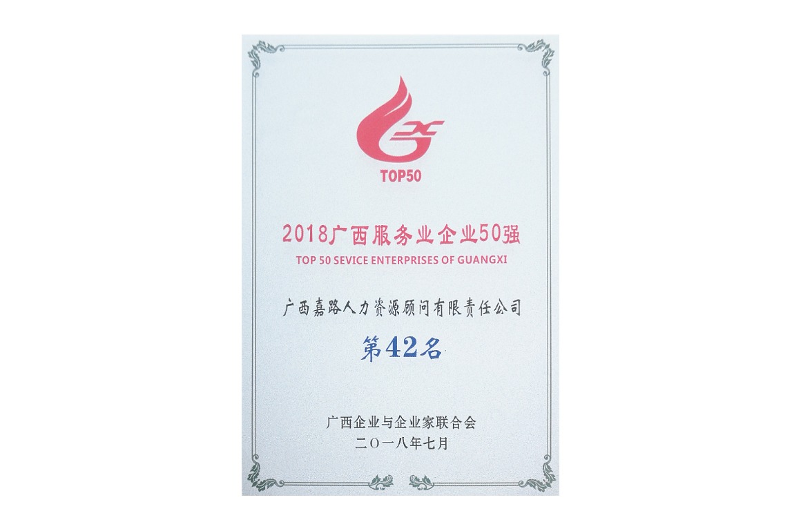 2018广西服务业50强