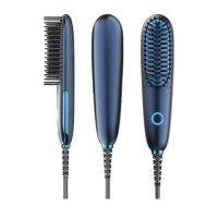 跨境直卷两用陶瓷直发梳便携家用美发造型梳OEMODM定制
