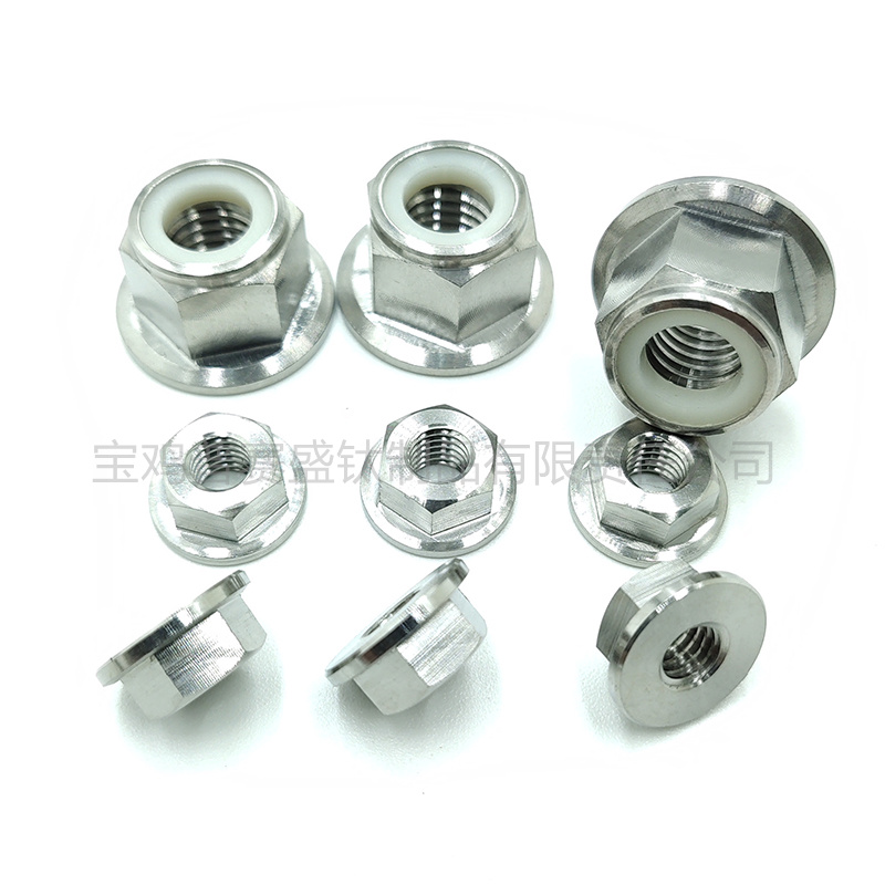 钛法兰六角尼龙锁紧螺母-4
