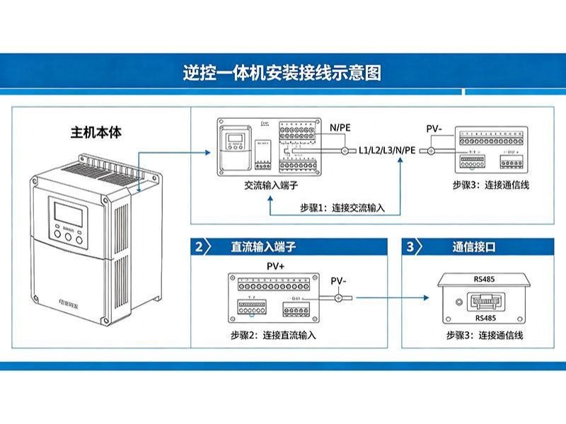 逆控一体机安装接线示意图
