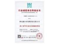 行业诚信单位等级证书