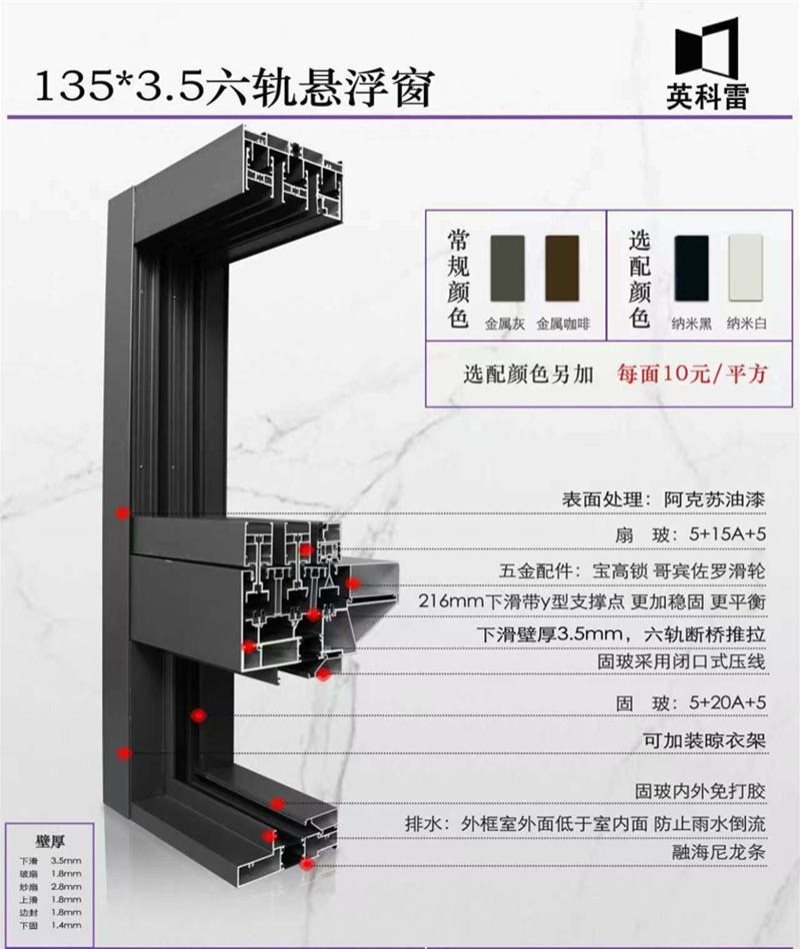 135-3.5六轨悬浮窗