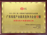 广东线缆行业最具竞争力企业10强-前三强